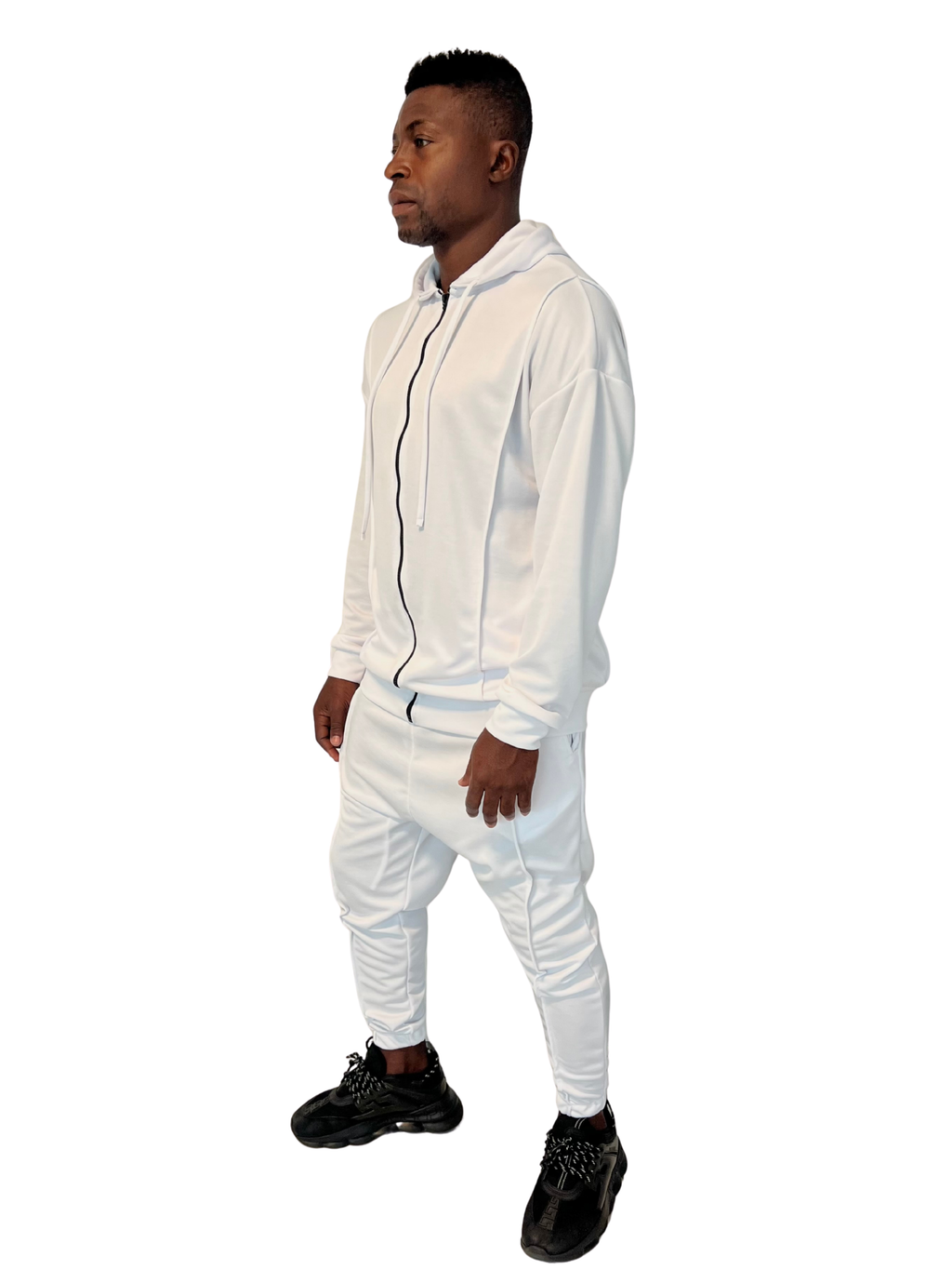 White Two-Piece Set with Hood