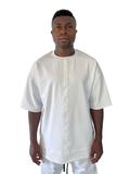 Oversized White T-Shirt with Multiple Cut-Outs