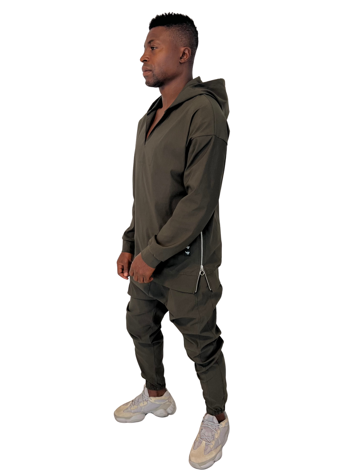 Khaki Two-Piece Set with Hood