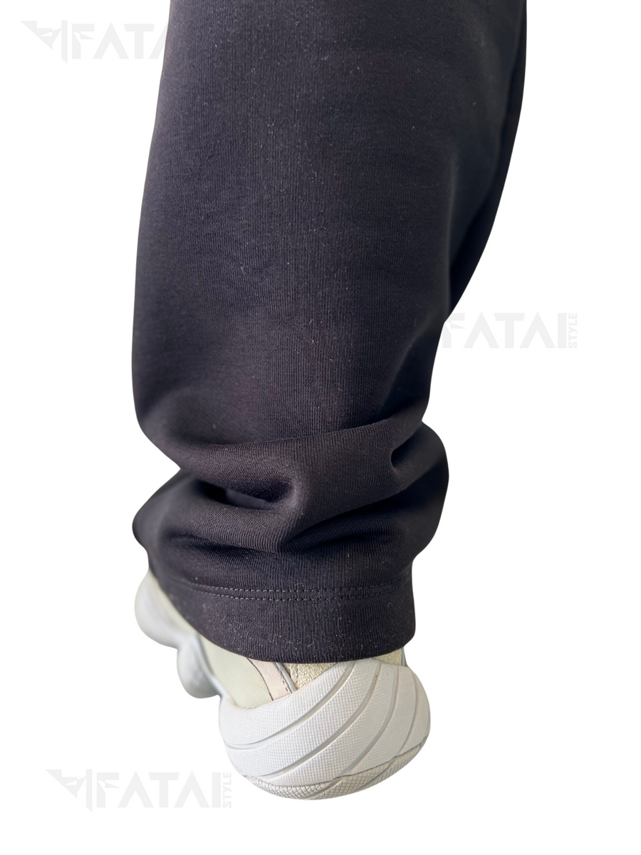 Black Trousers with Orange Detail