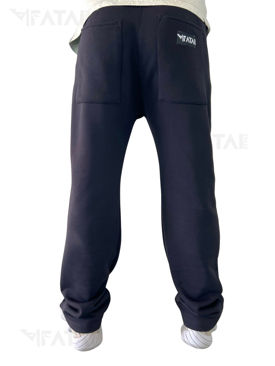 Black Trousers with Orange Detail