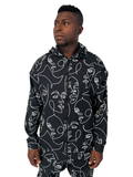 Black Sweatshirt with Geometric Design