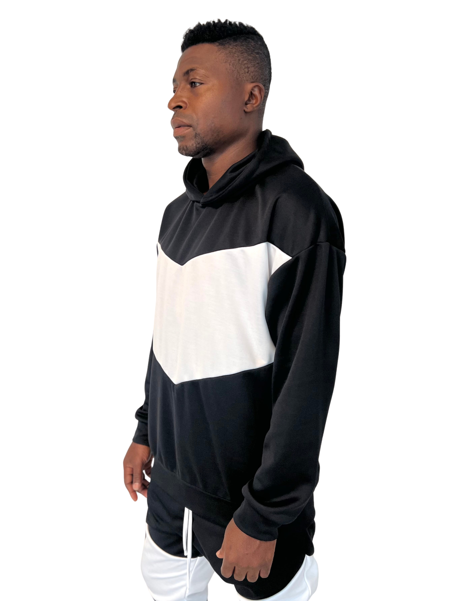 Black and White Colorblock Sweatshirt
