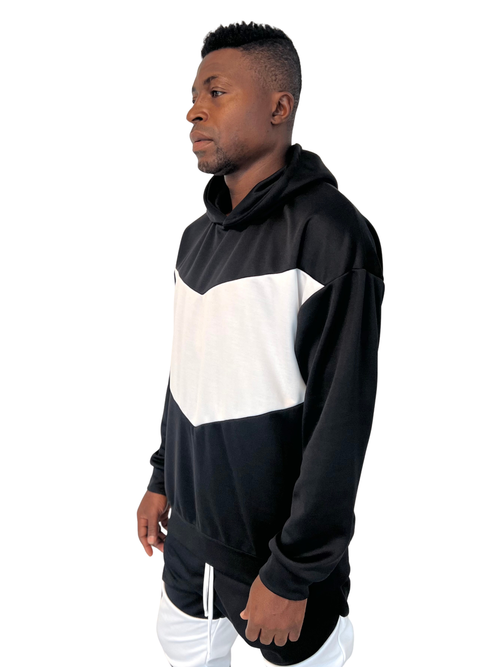 Black and White Colorblock Sweatshirt