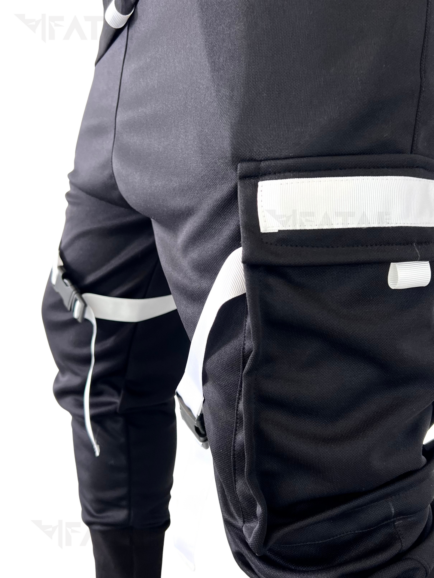 Black Two-Piece Set with White Chest Band