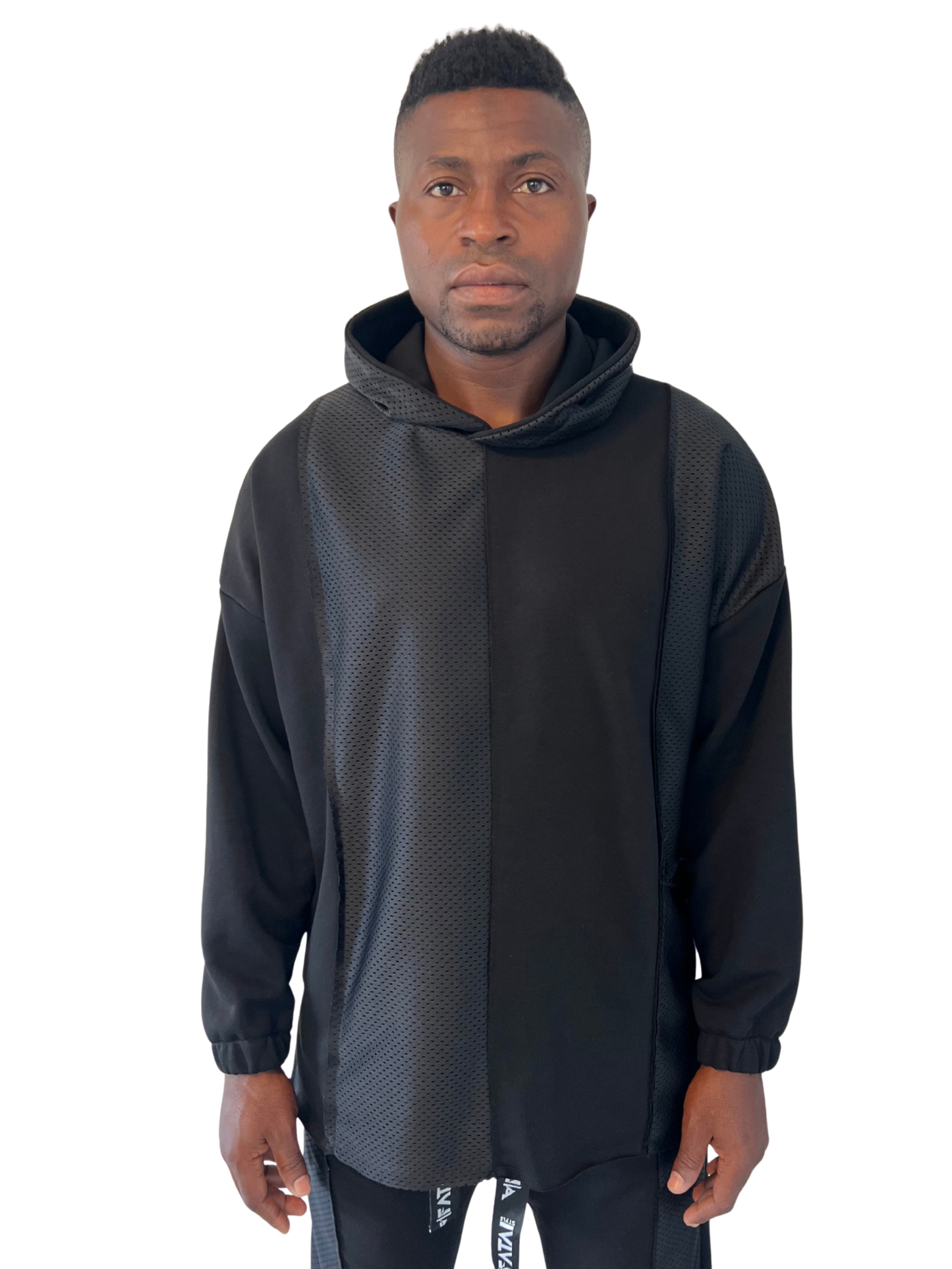 Black Tracksuit with Mesh Detail