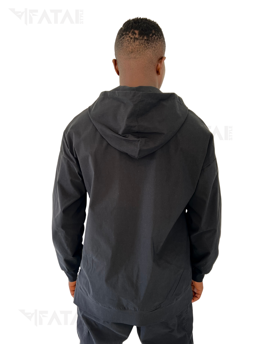 Black Hoodie with Scoop Neckline