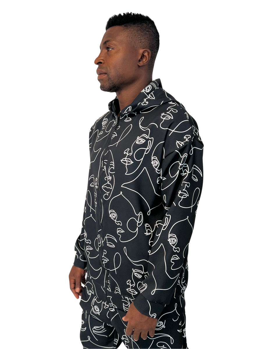 Black Sweatshirt with Geometric Design