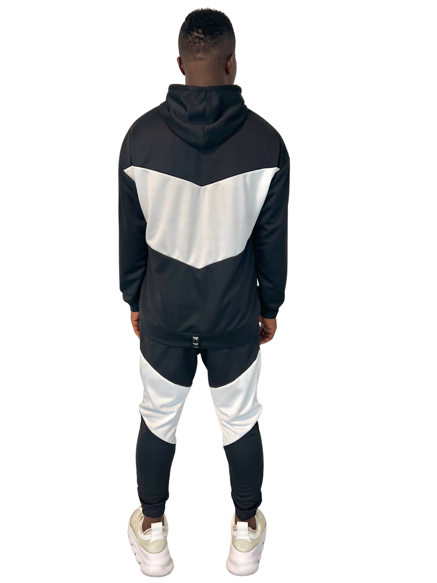 Black & White Color-Blocked Two-Piece Set