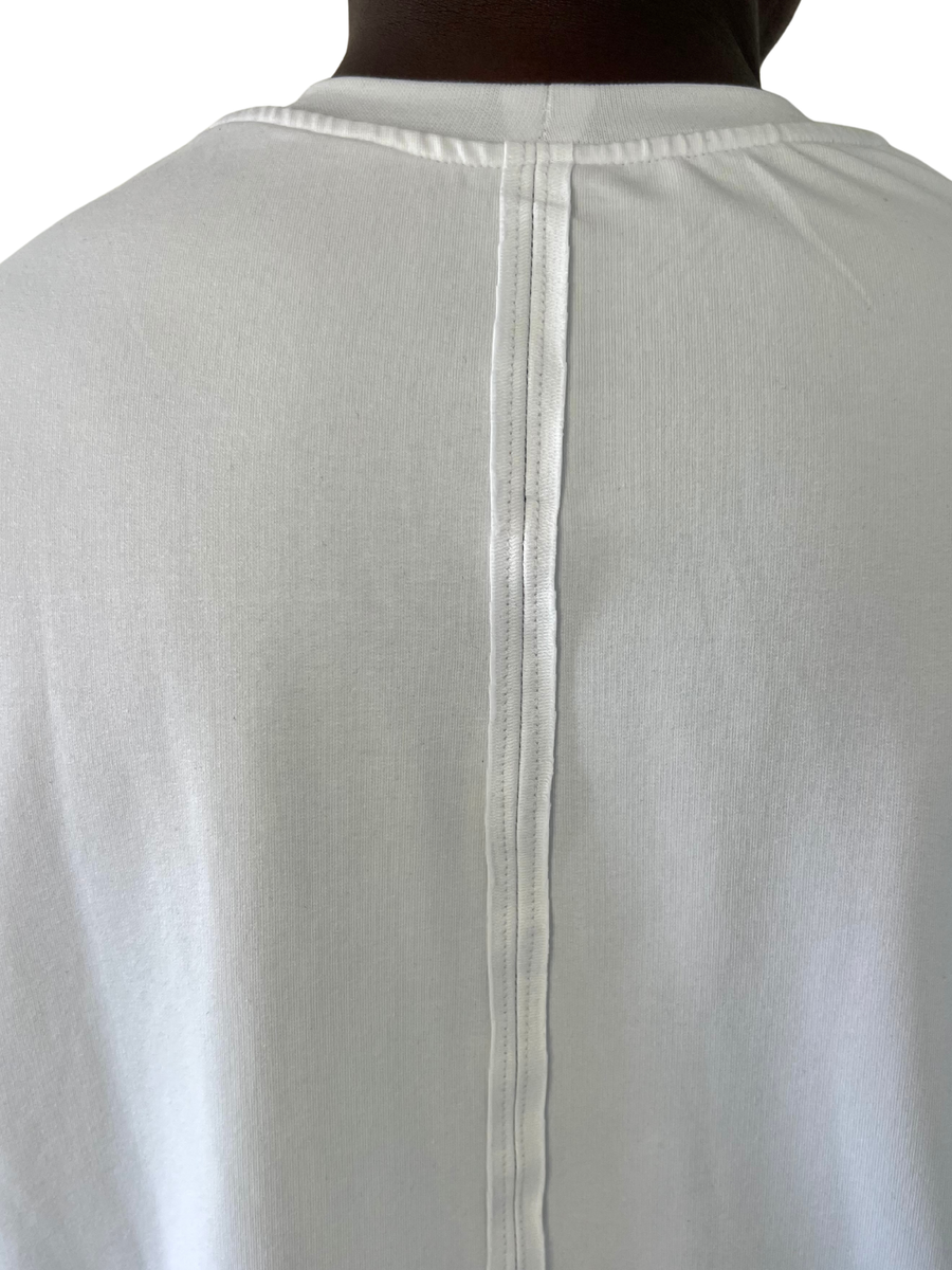 Oversized White T-Shirt with Multiple Cut-Outs