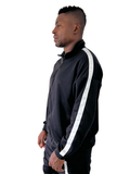 Black Sweatshirt with Applied White Stripe