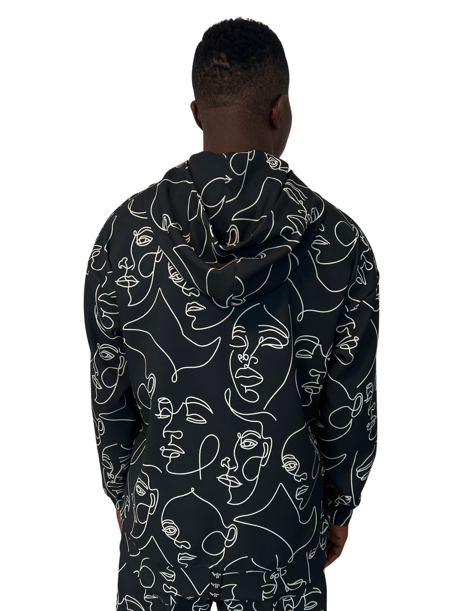 Black Sweatshirt with Geometric Design