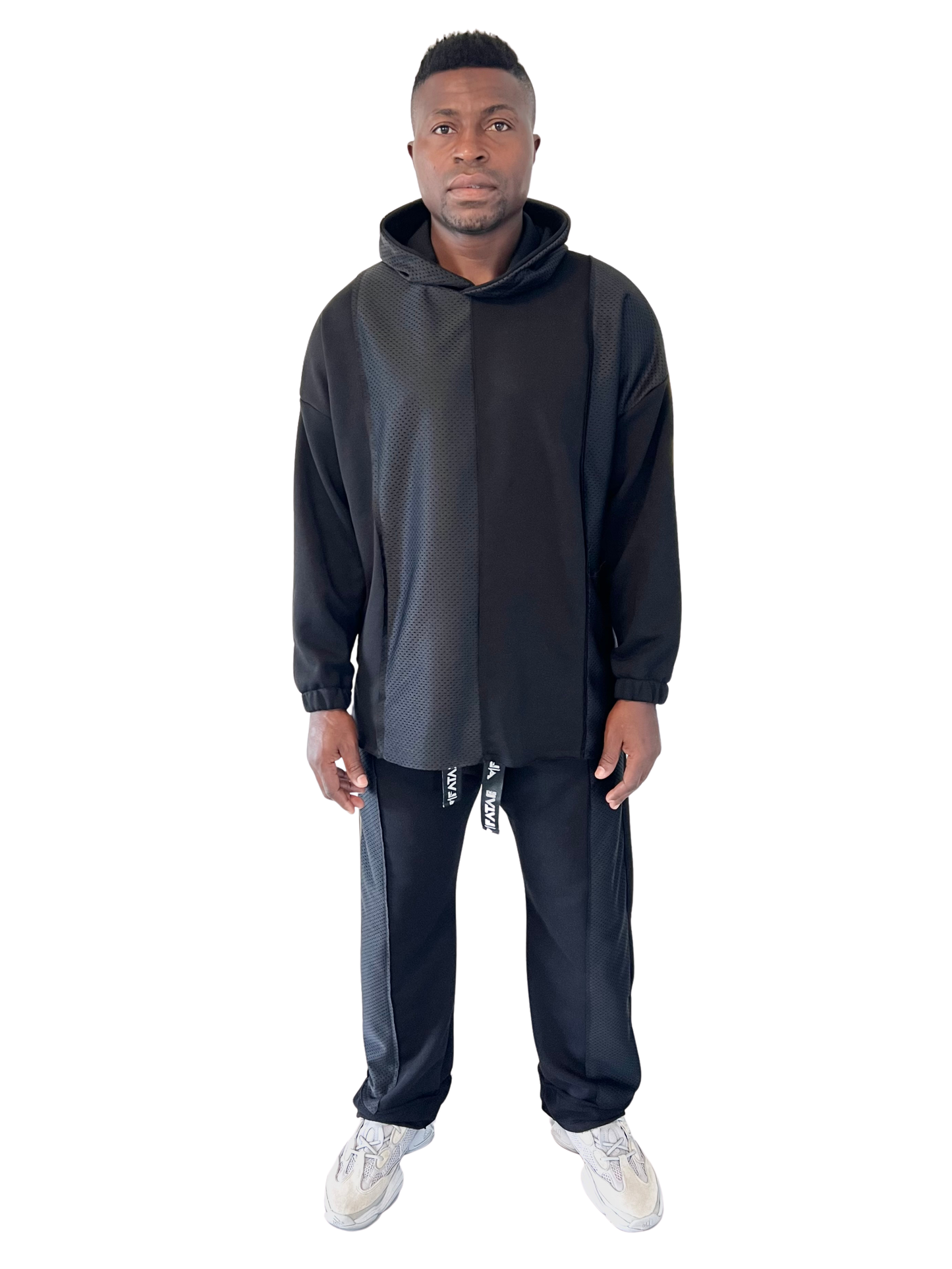 Black Tracksuit with Mesh Detail