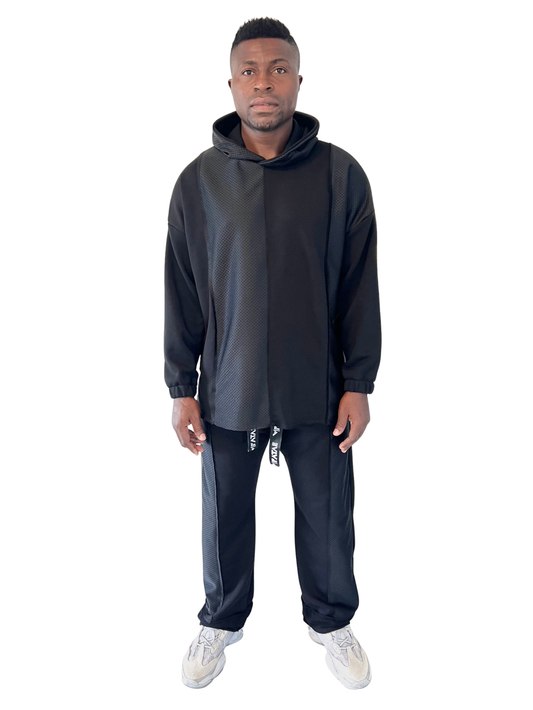 Black Tracksuit with Mesh Detail