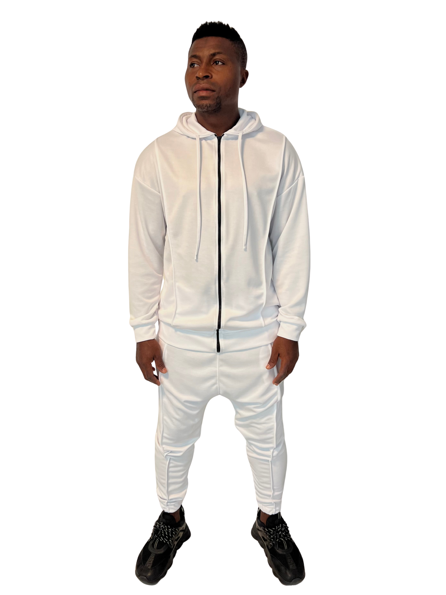White Two-Piece Set with Hood