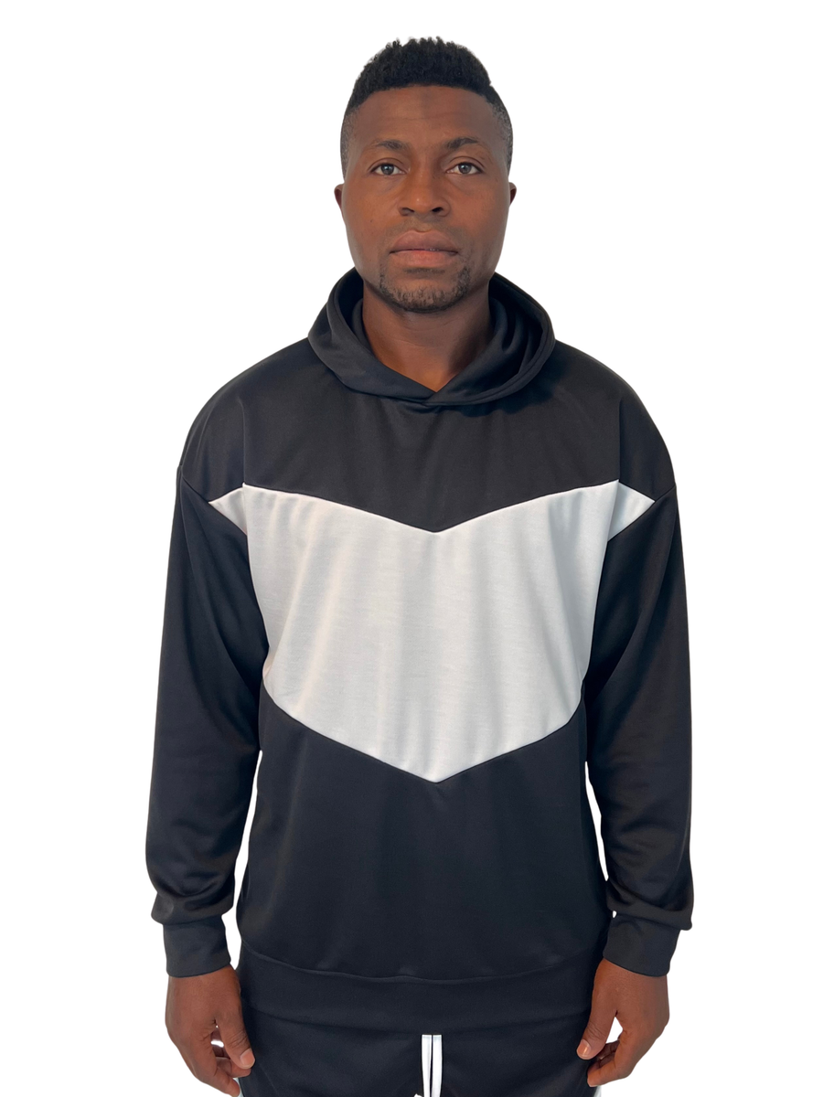Black and White Colorblock Sweatshirt