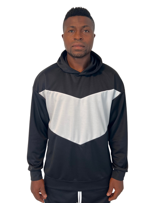Black and White Colorblock Sweatshirt