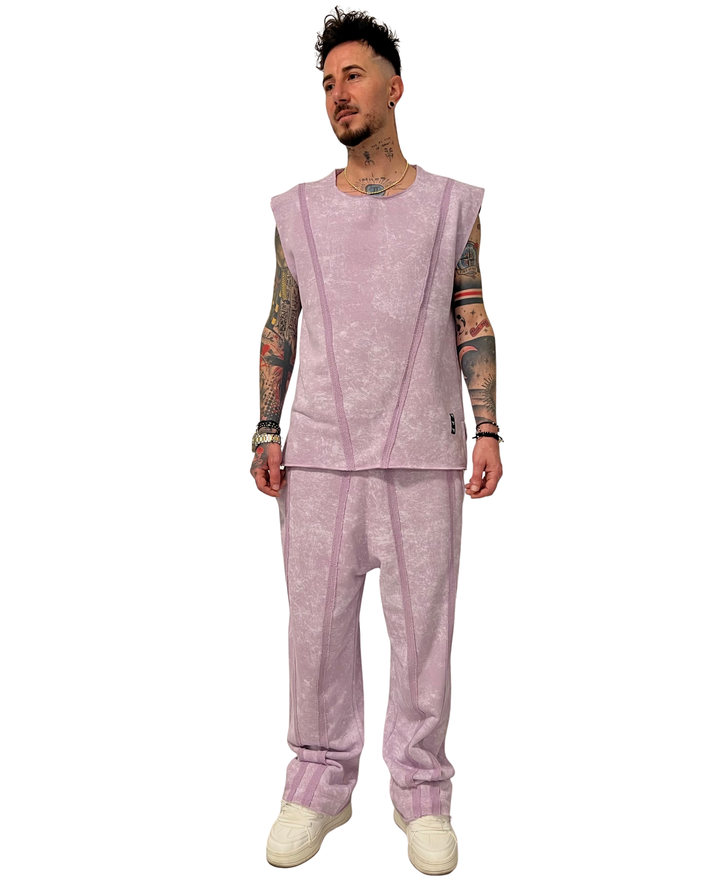 Faded Purple Two-Piece Set with Shell Detailing
