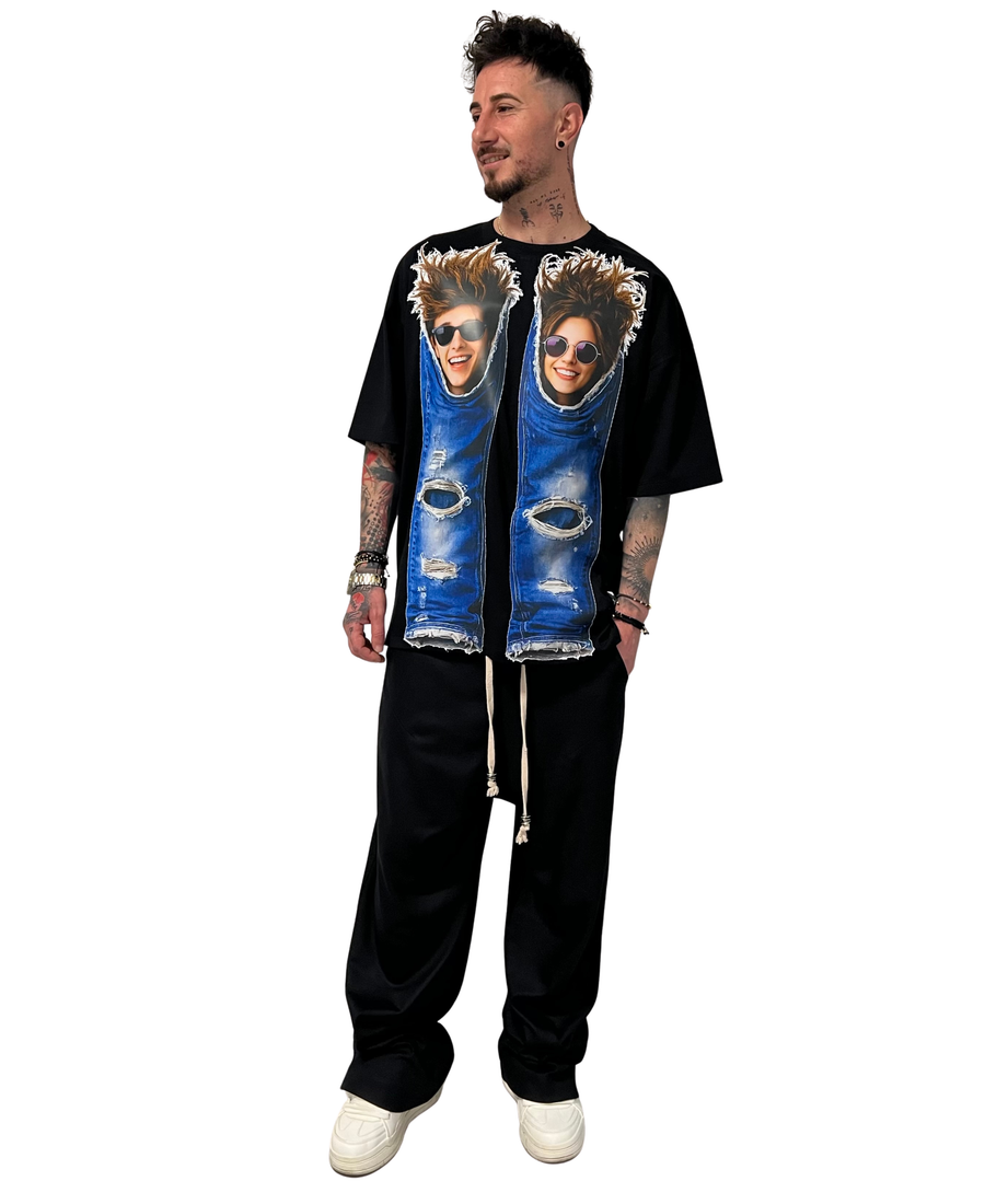 Black T-Shirt with Graphic Print