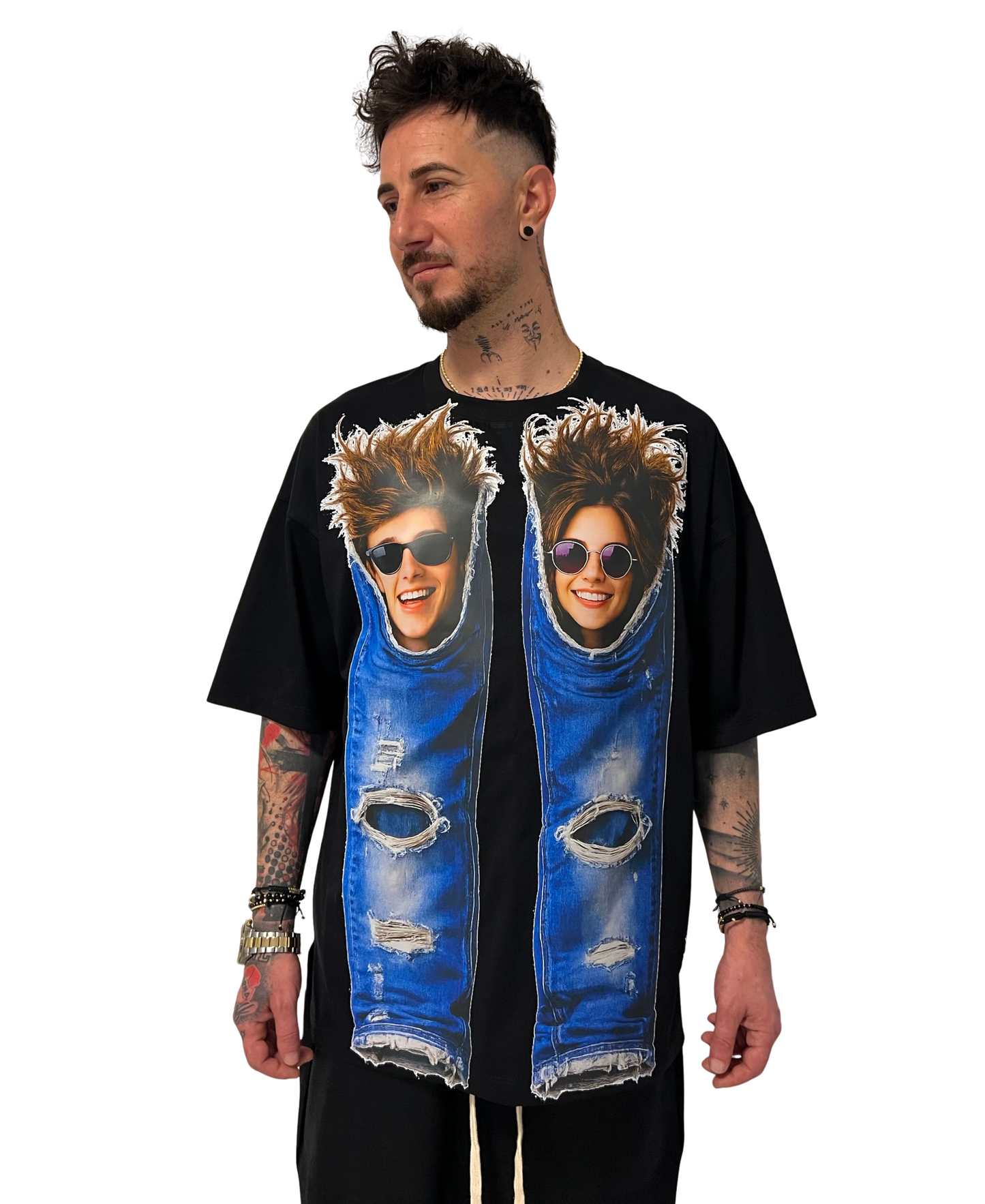 Tricou negru cu print