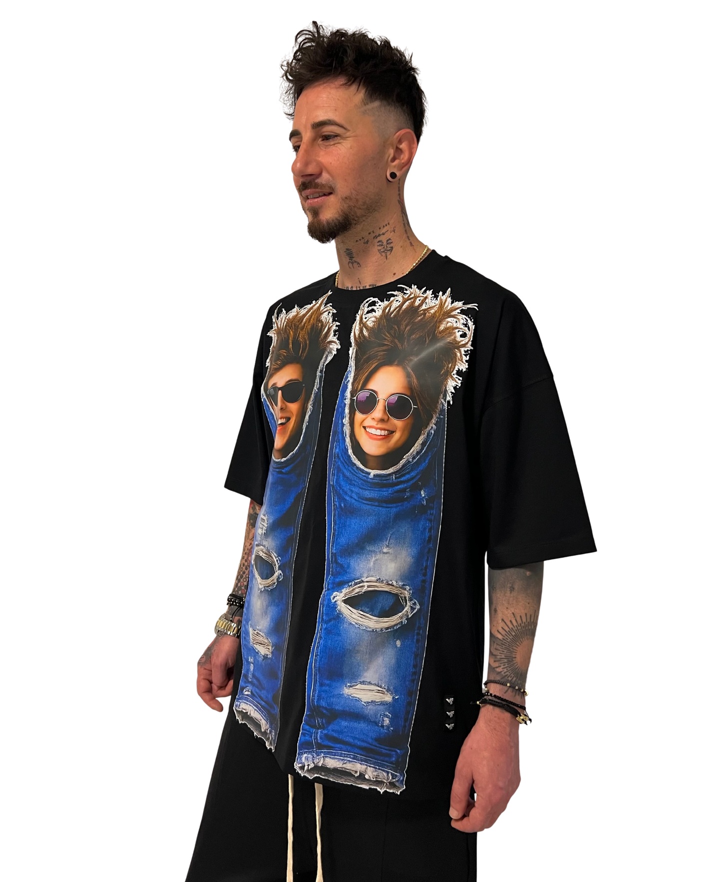 Tricou negru cu print