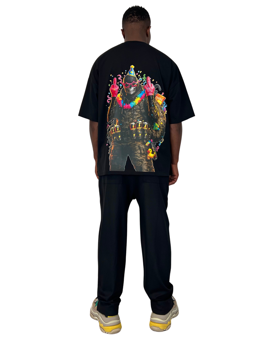 Black T-Shirt with Bold Print