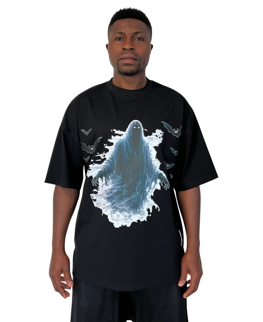 Black T-Shirt with Statement Print