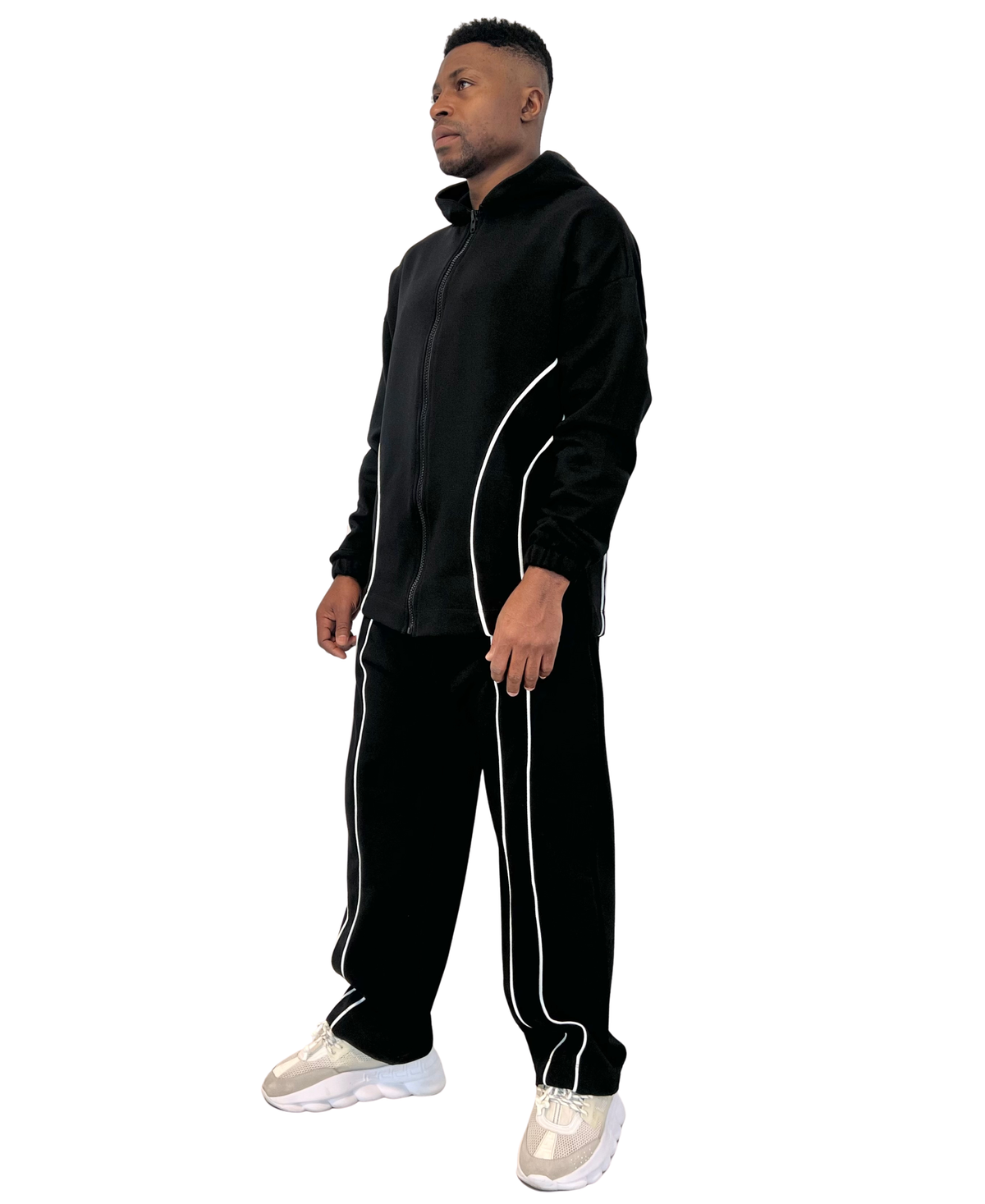 Black Tracksuit with White Details