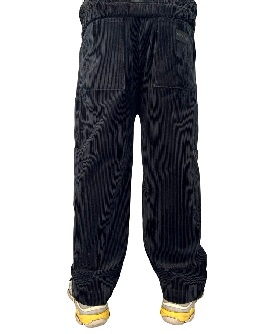 Black Ribbed Trousers