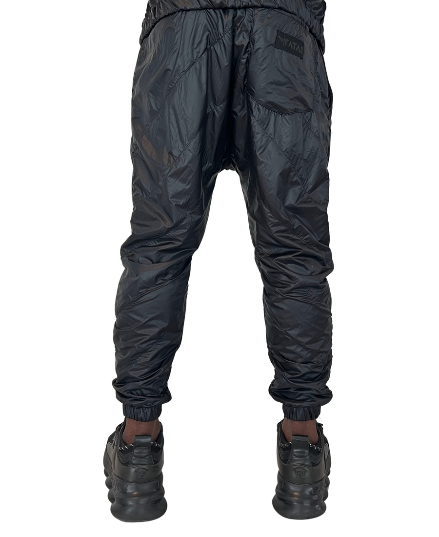 All-Over Shell-Fabric Black Trousers