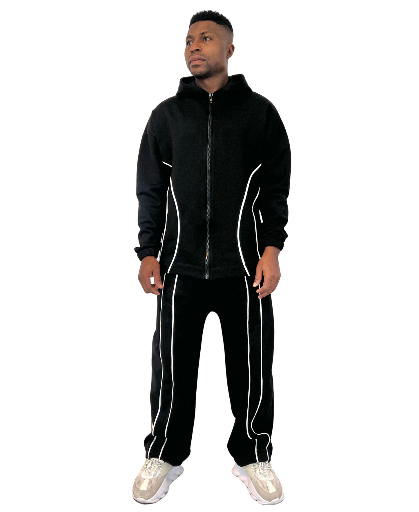 Black Tracksuit with White Details