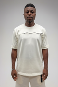 Off-White T-Shirt with Chest Zip