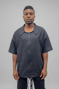 Black T-Shirt with Zip Detail