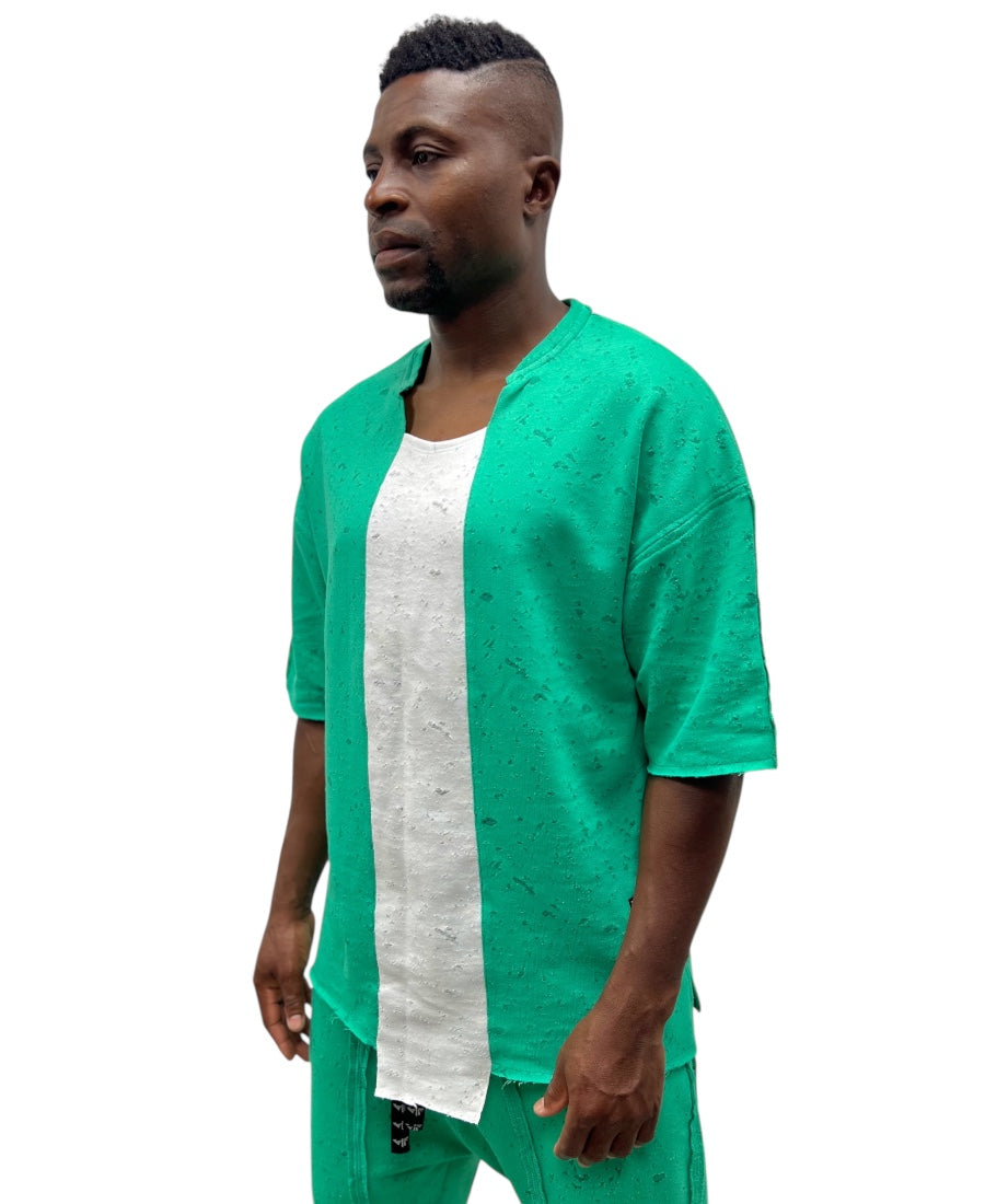 Green and White T-Shirt