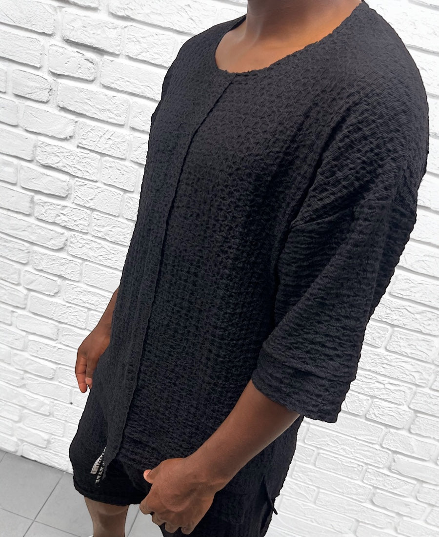 Black Two-Piece Set with Lightweight Trousers