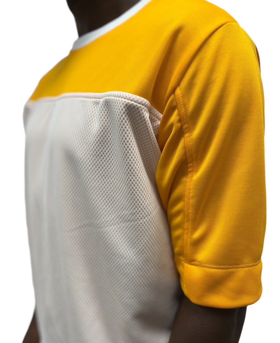 Yellow T-Shirt with White Mesh Design