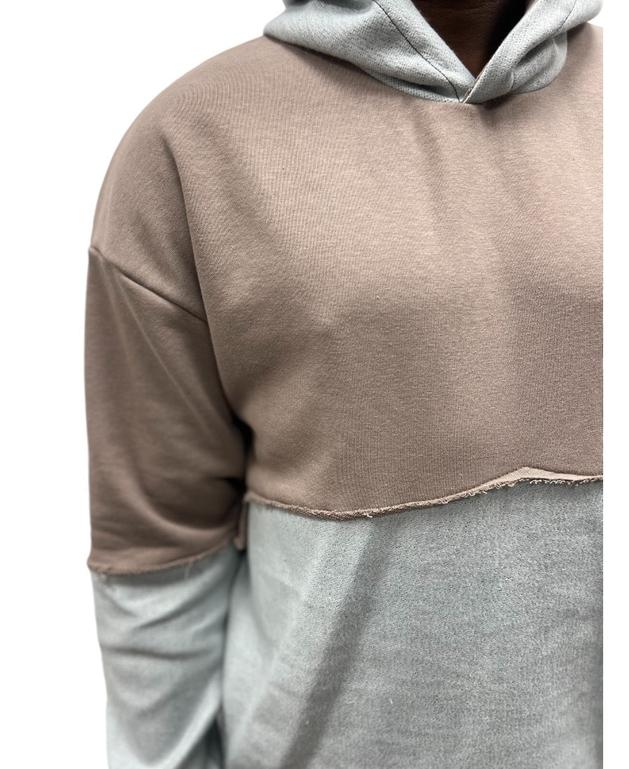 Denim and Cappuccino Hoodie - Fatai Style