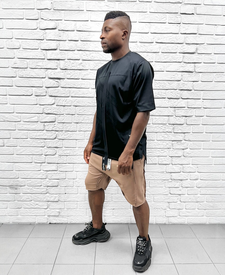 Black T-Shirt with Front Design Print