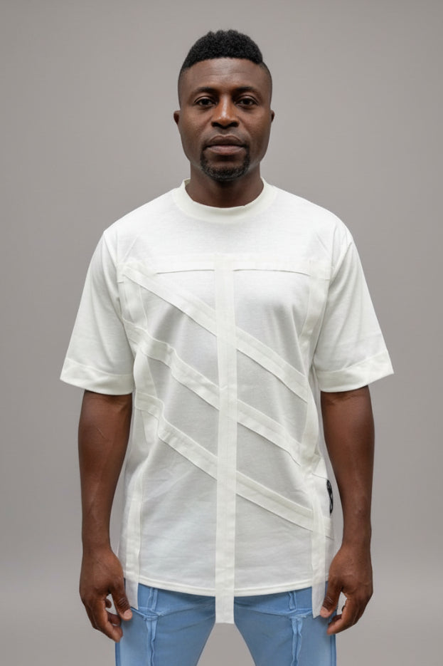 White T-Shirt with Bold Front Design