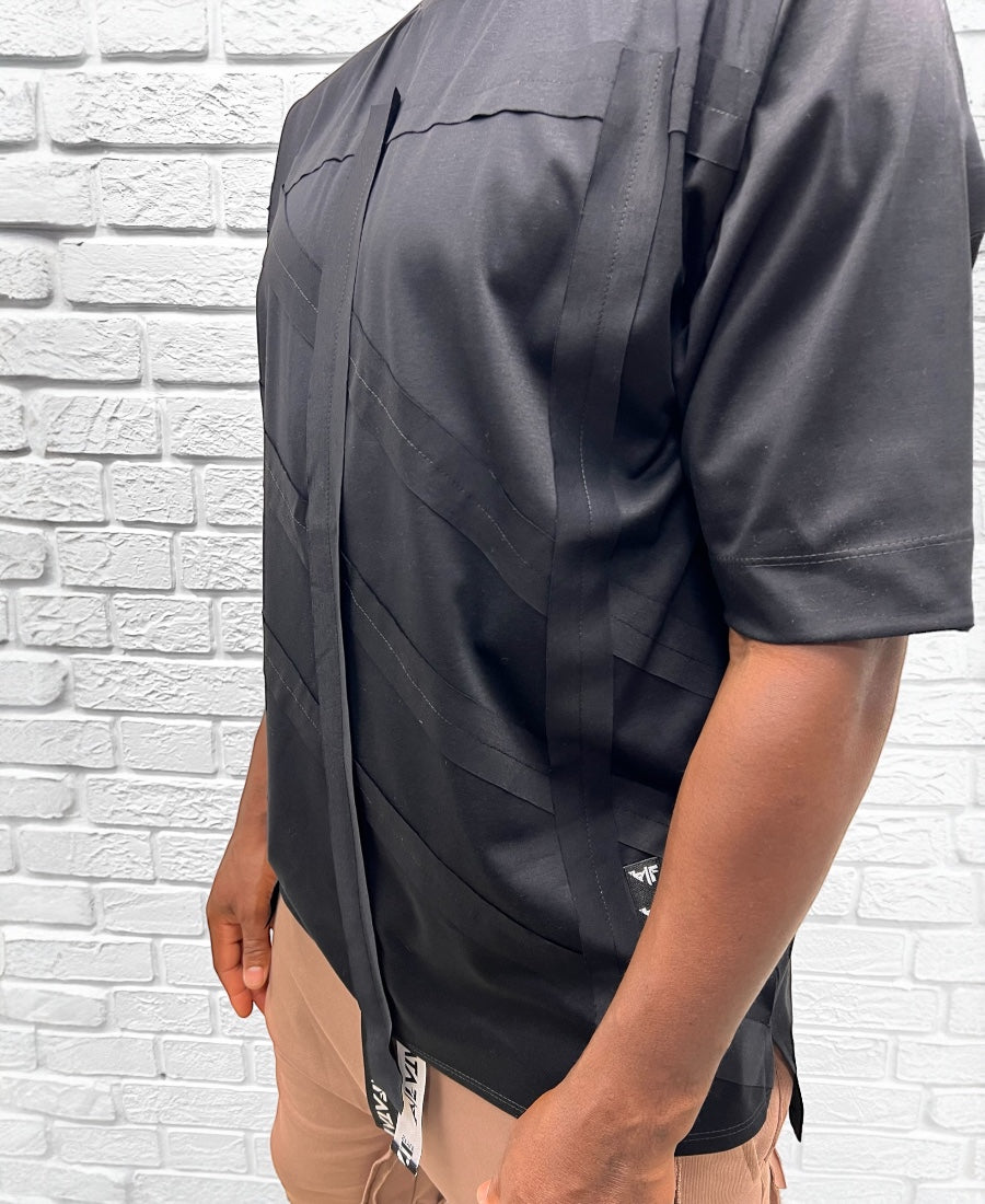 Black T-Shirt with Front Design Print