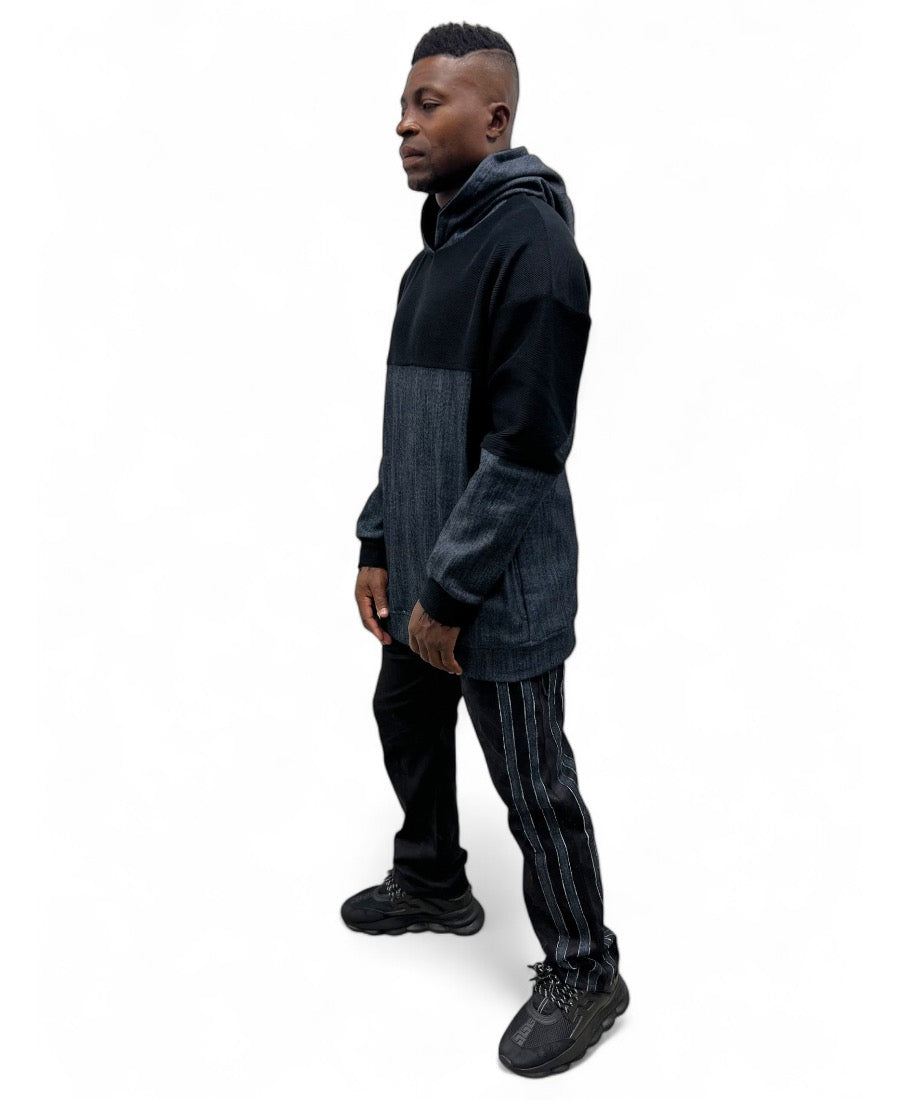 Denim and Black Hoodie - Fatai Style