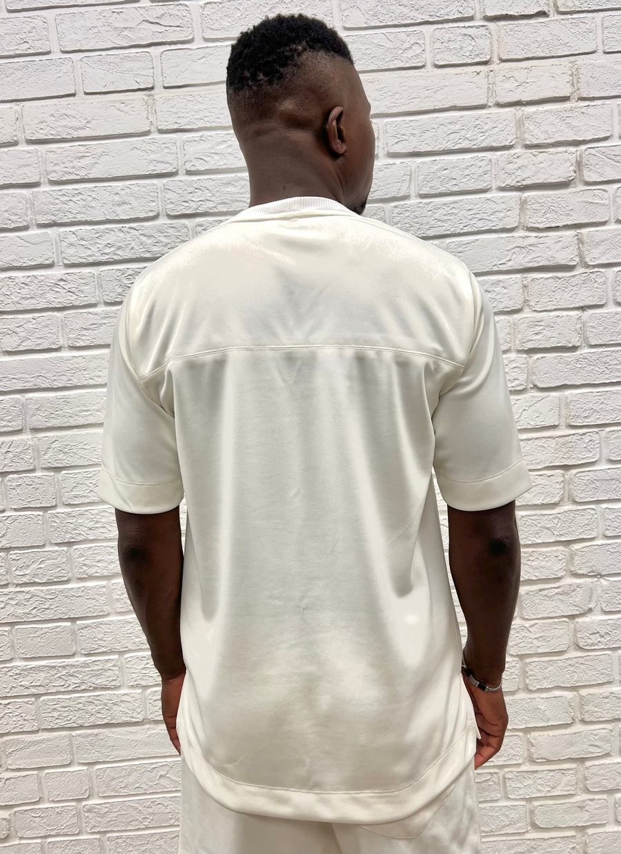 Off-White T-Shirt with Chest Zip