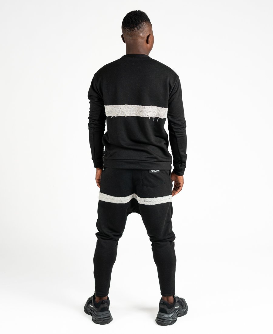 Black tracksuit with side zip - Fatai Style