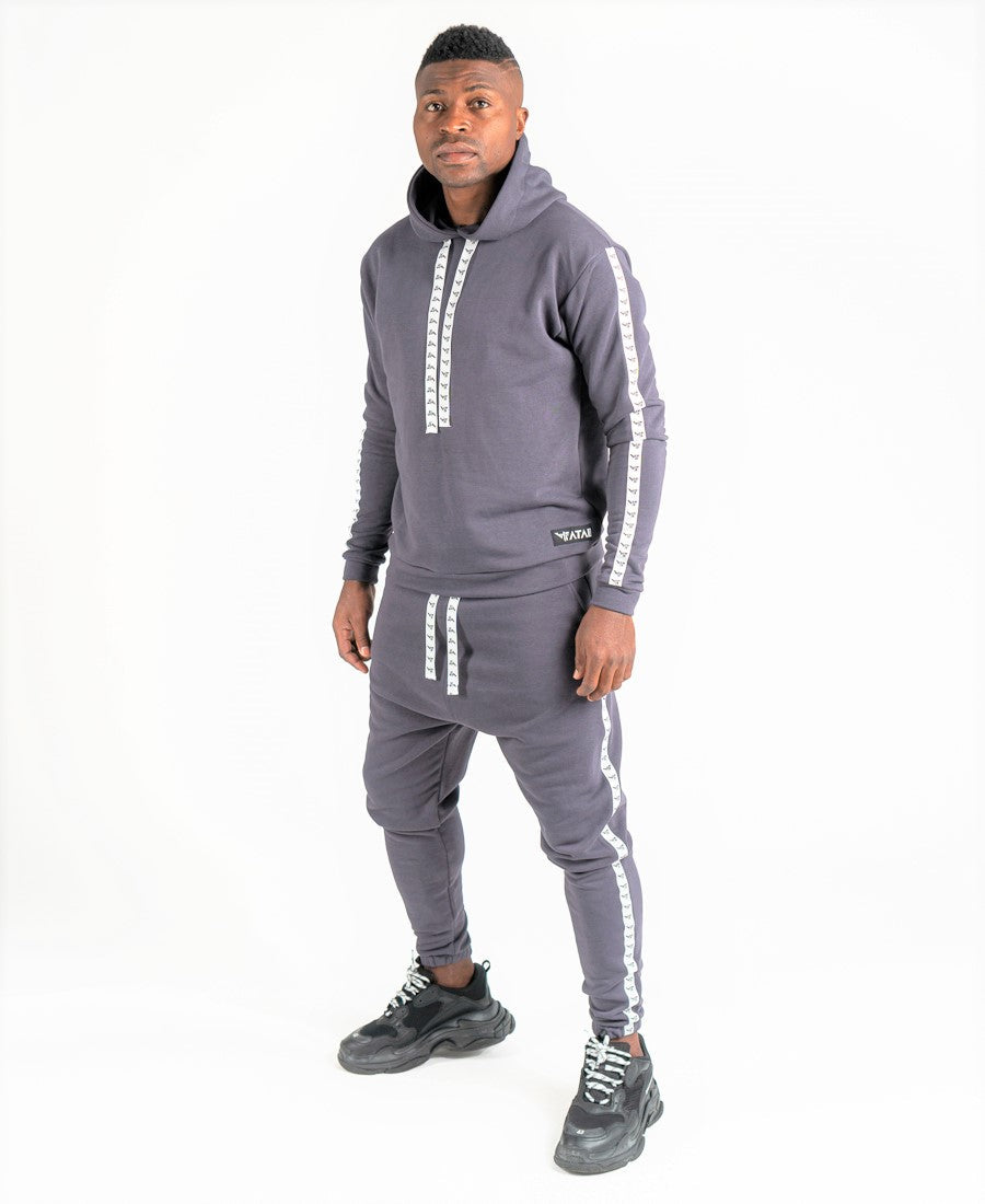 Grey Tracksuit with Logo Tape Detail