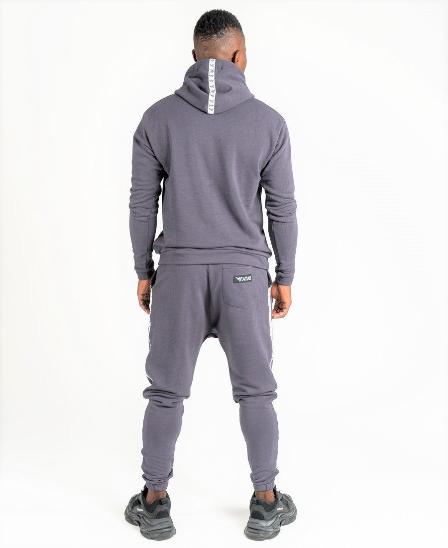 Grey Tracksuit with Logo Tape Detail