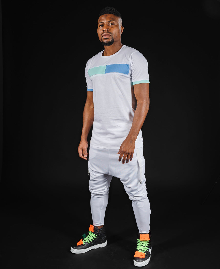 White Trousers with White Hardware Trim