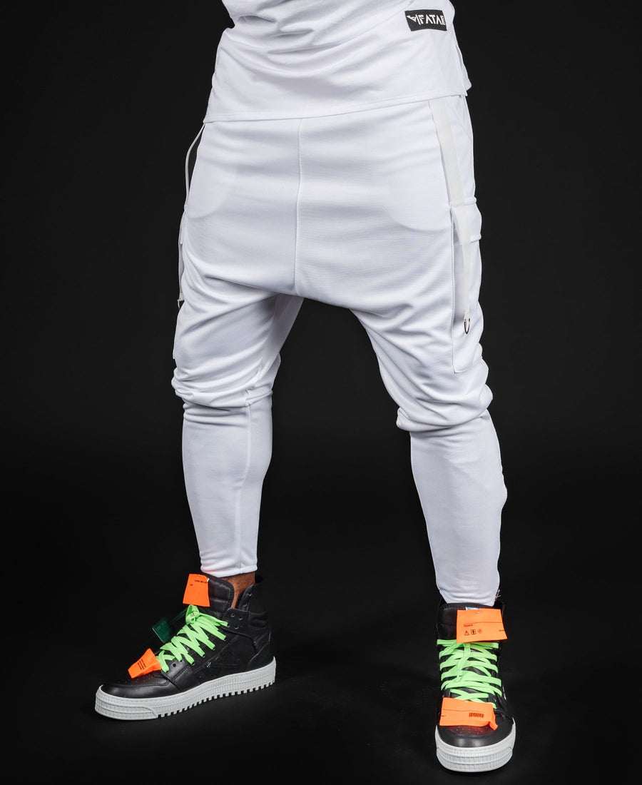 White Trousers with White Hardware Trim