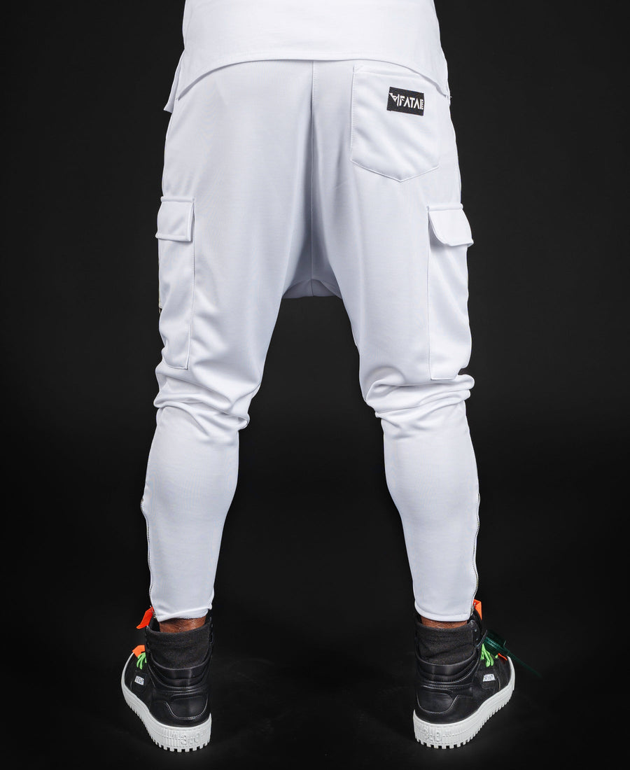 White Trousers with White Hardware Trim