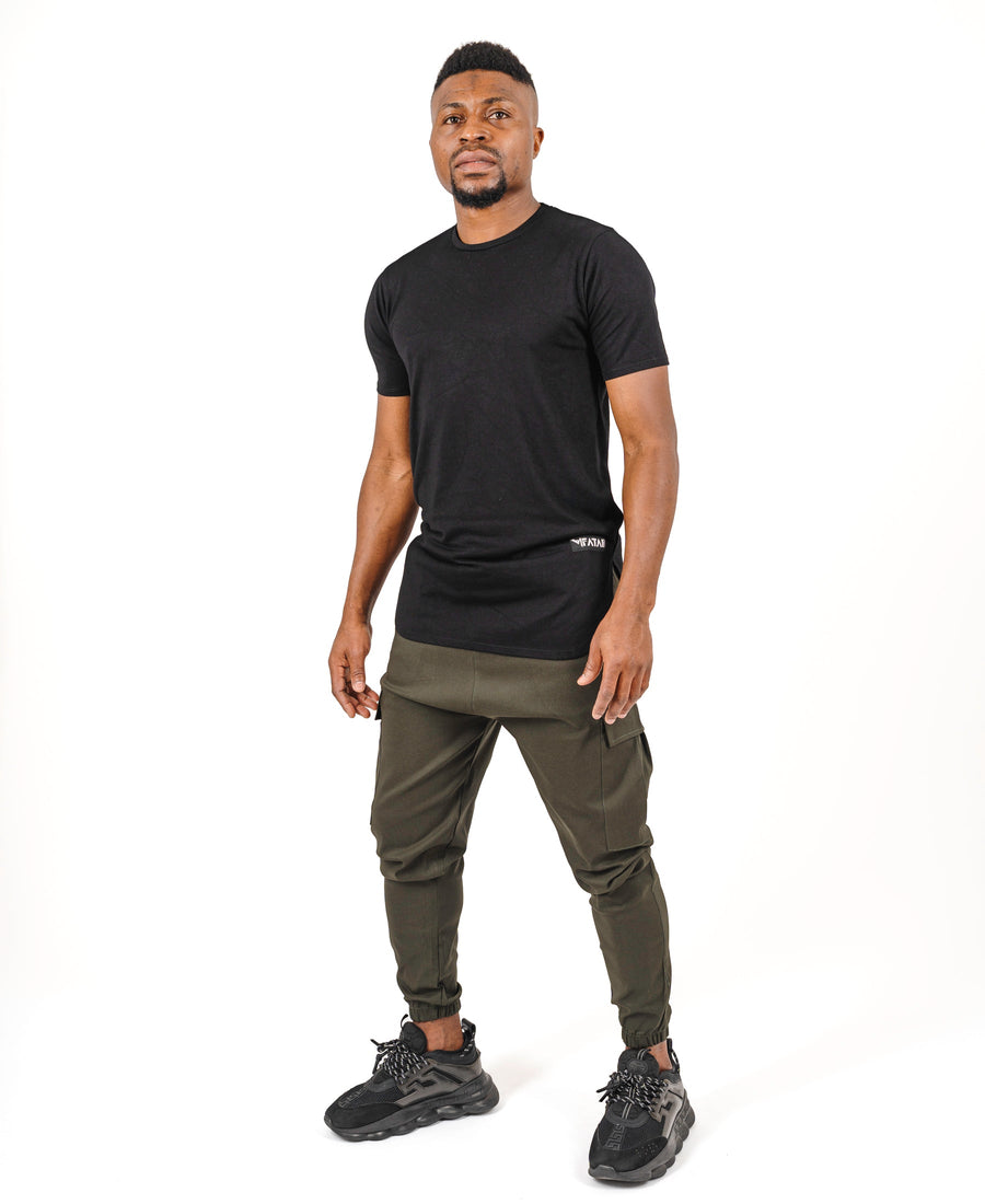 Khaki Trousers with Flap Side Pockets