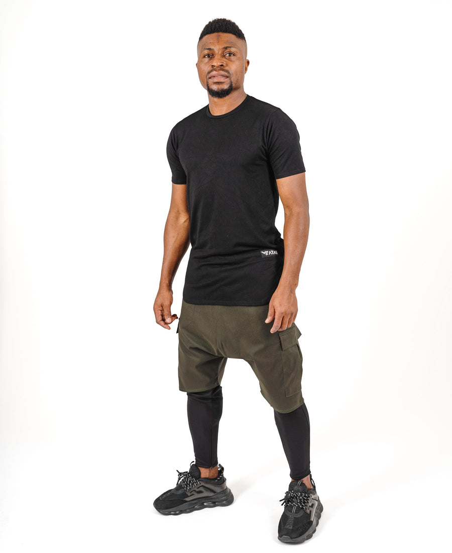 2-in-1 Khaki and Black Trousers